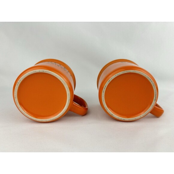 Bulleit Frontier Whiskey Orange Ceramic Coffee Mug Cup Matching Set of TWO - Picture 5 of 8